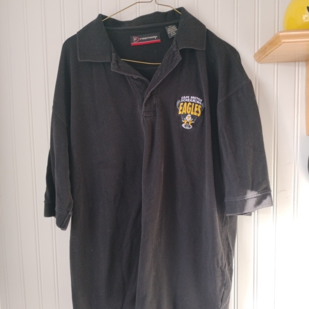 Black Cape Breton Screaming Eagles Polo Shirt with Embroidered Logo